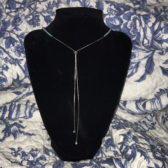 Jewelry - 925 Silver Two-Way Turquoise Slide necklace